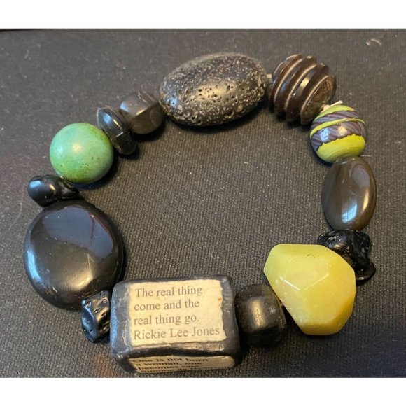 Chunky Gem Boho style bracelet 7" to 8" stretch -ASIS w/quotes - Picture 1 of 6